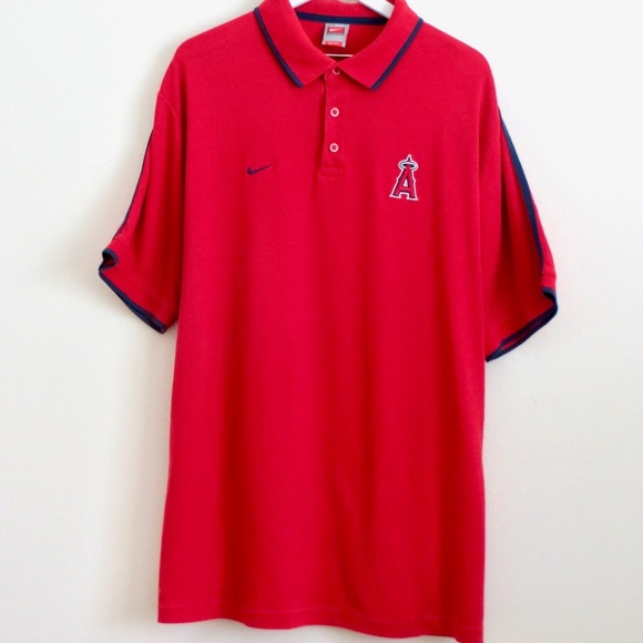 Nike Los Angeles Angels MLB Baseball Polo Shirt Red Men's SZ XXL - Picture 1 of 6